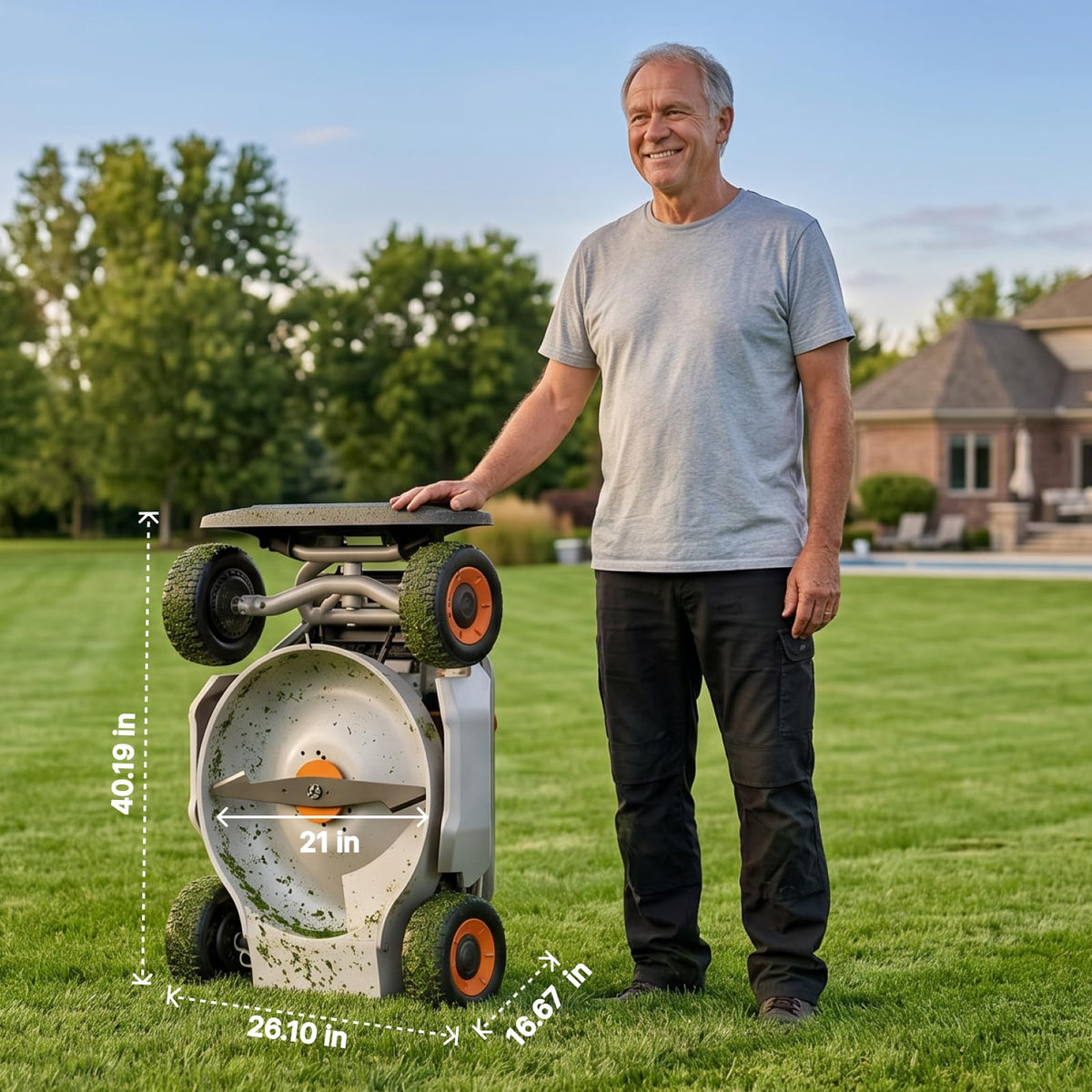 Mowrator S1 4WD 12Ah Remote Control Lawn Mower, 21-Inch, 37° Slope