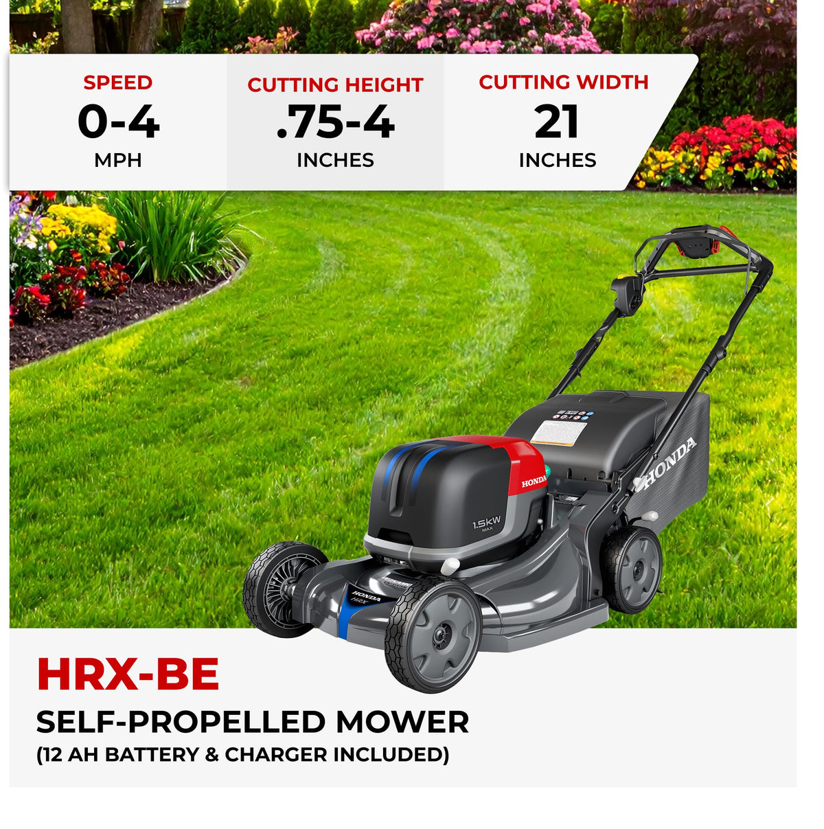Honda HRX-BE 21-Inch Walk Behind Battery Powered Lawn Mower (HRX217YXBEXA6)