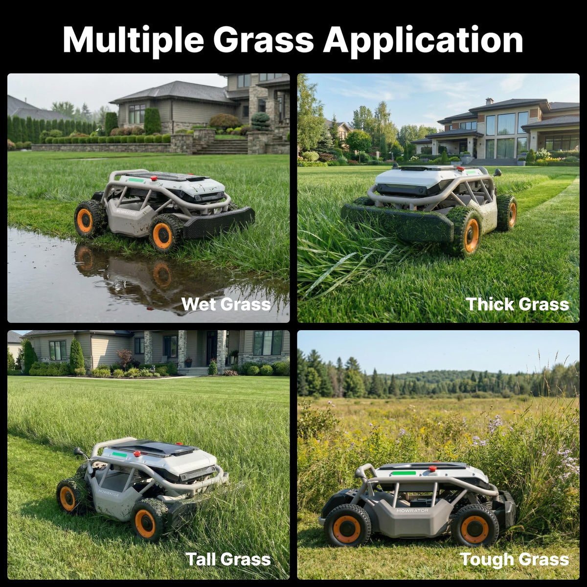 Mowrator S1 4WD 12Ah Remote Control Lawn Mower, 21-Inch, 37° Slope