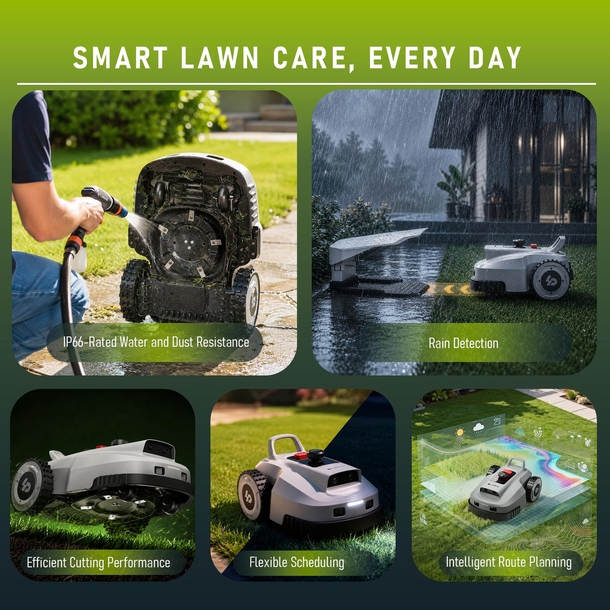 LOPKIN L2500-NEO Robot Lawn Mower for 0.9 Acres, NetRTK + AI Vision Lawnmower Robot, Wi-Fi HaLow Connectivity, No Boundary Wire, AI Obstacle Avoidance, App Control, 60dB Quiet, Multi-Zone Management