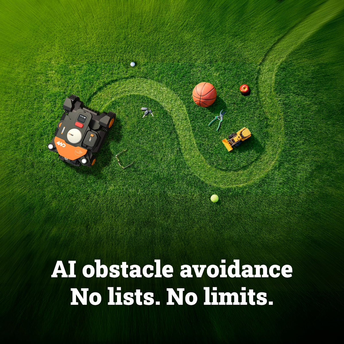 WORX Robot Lawn Mower 4WD for 1 Acre, No Perimeter Wire, WR344